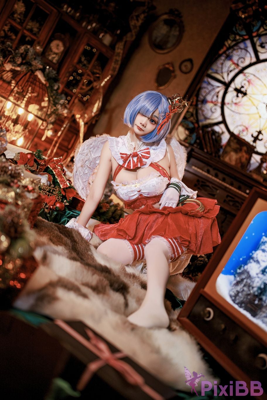 Cosplayer A Xuexue Christmas little angel Rem PixiBB.COM 016