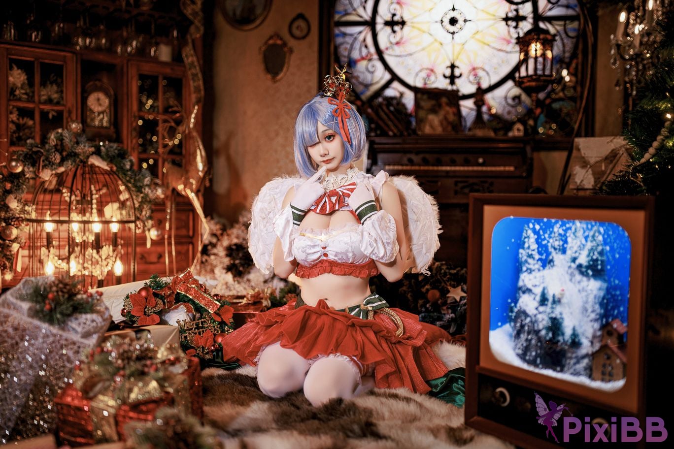 Cosplayer A Xuexue Christmas little angel Rem PixiBB.COM 017