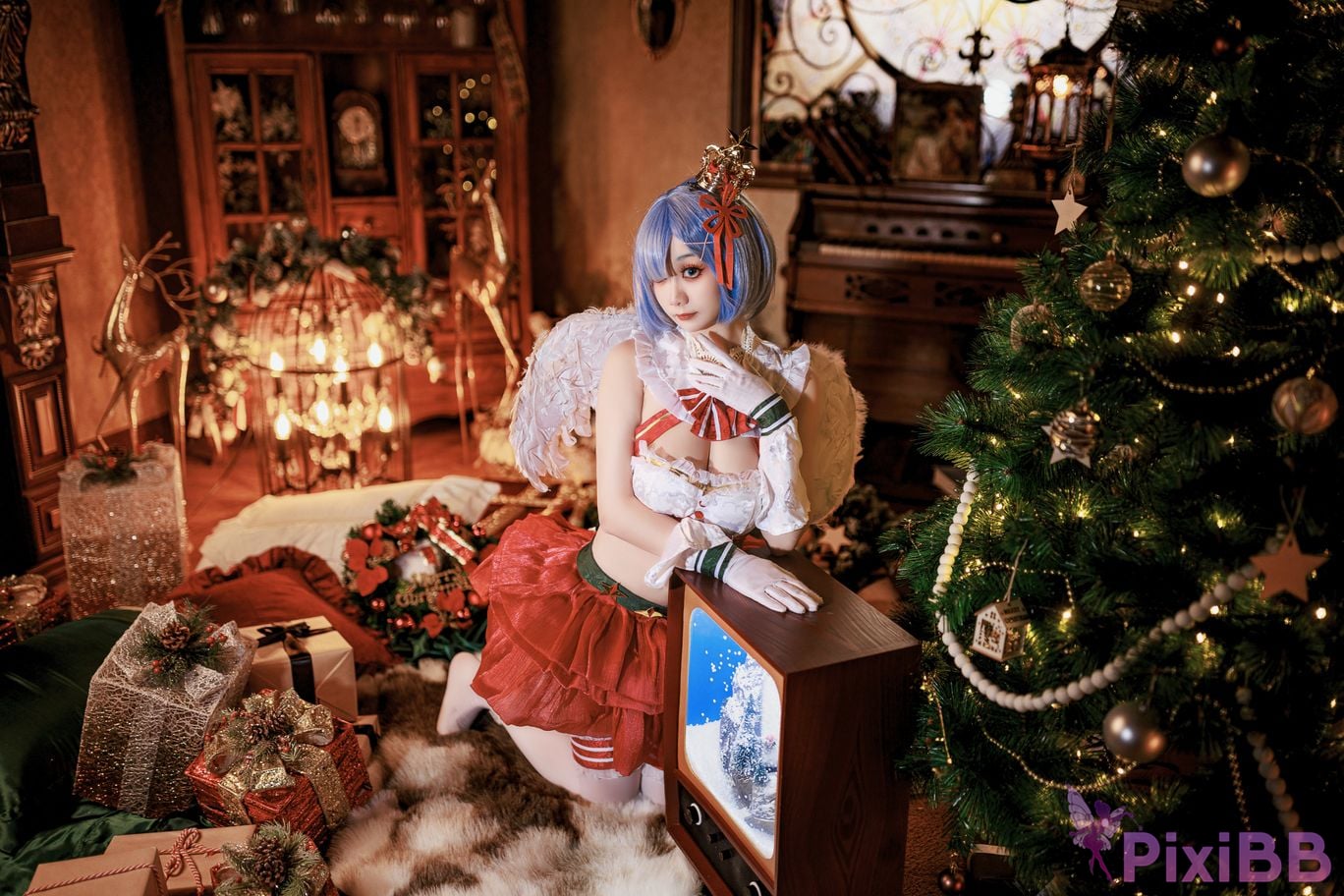 Cosplayer A Xuexue Christmas little angel Rem PixiBB.COM 022