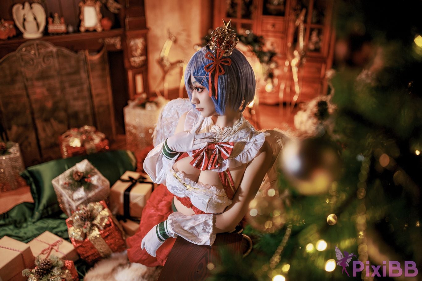 Cosplayer A Xuexue Christmas little angel Rem PixiBB.COM 023