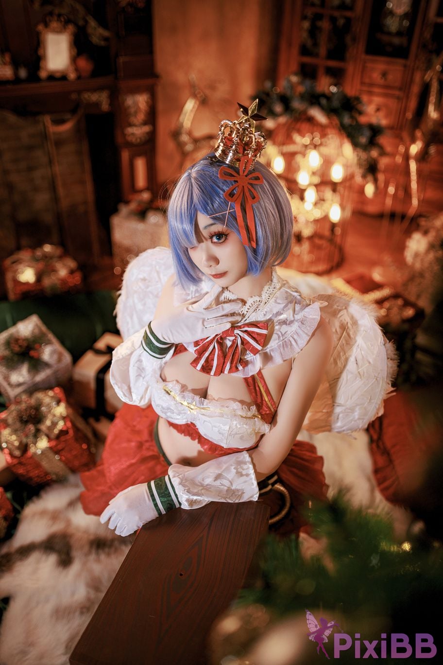 Cosplayer A Xuexue Christmas little angel Rem PixiBB.COM 024