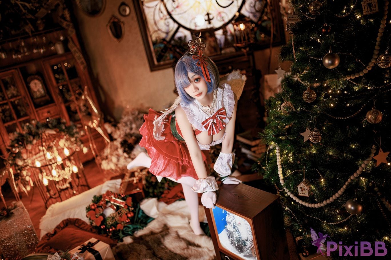 Cosplayer A Xuexue Christmas little angel Rem PixiBB.COM 025