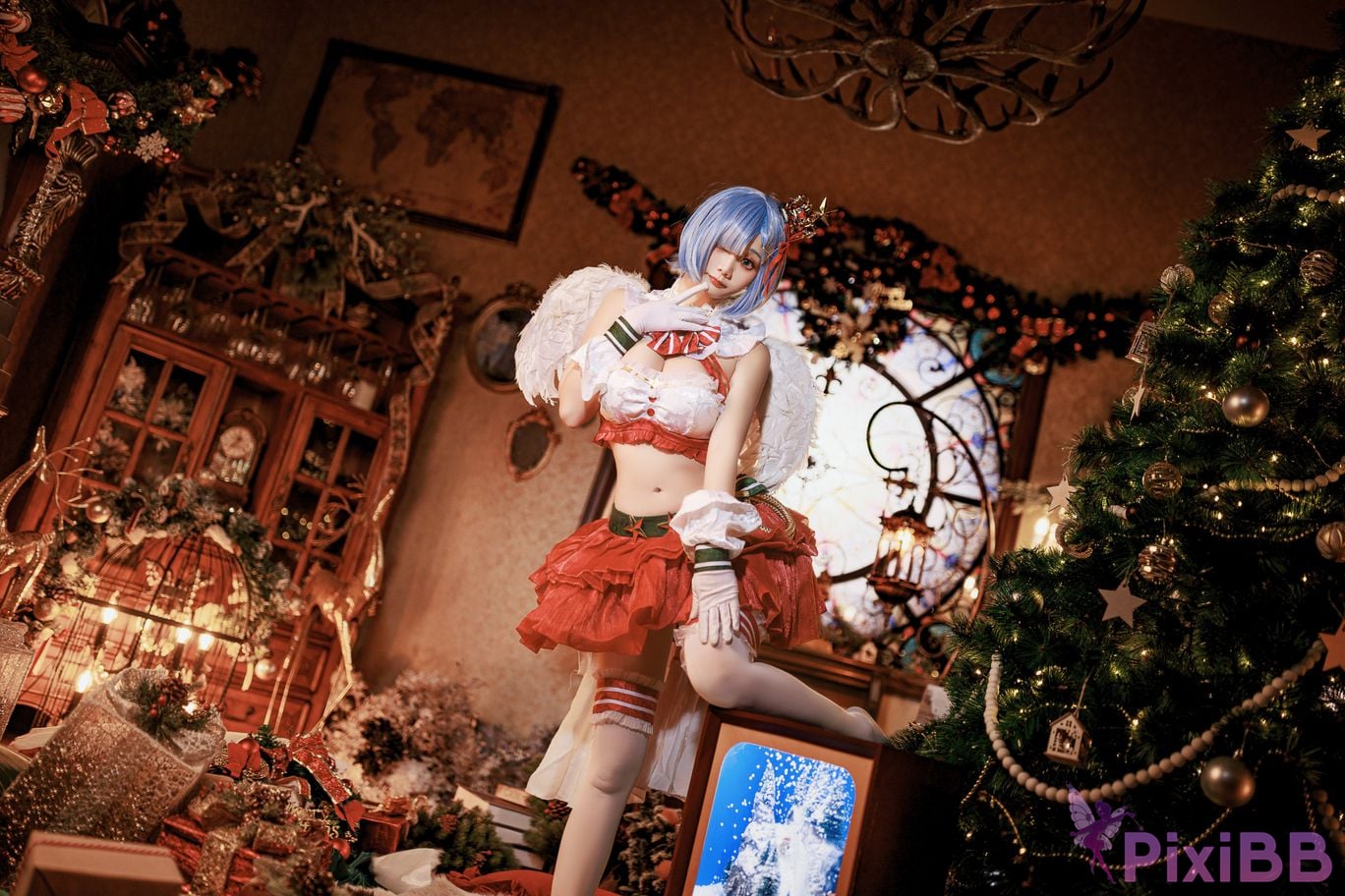 Cosplayer A Xuexue Christmas little angel Rem PixiBB.COM 027