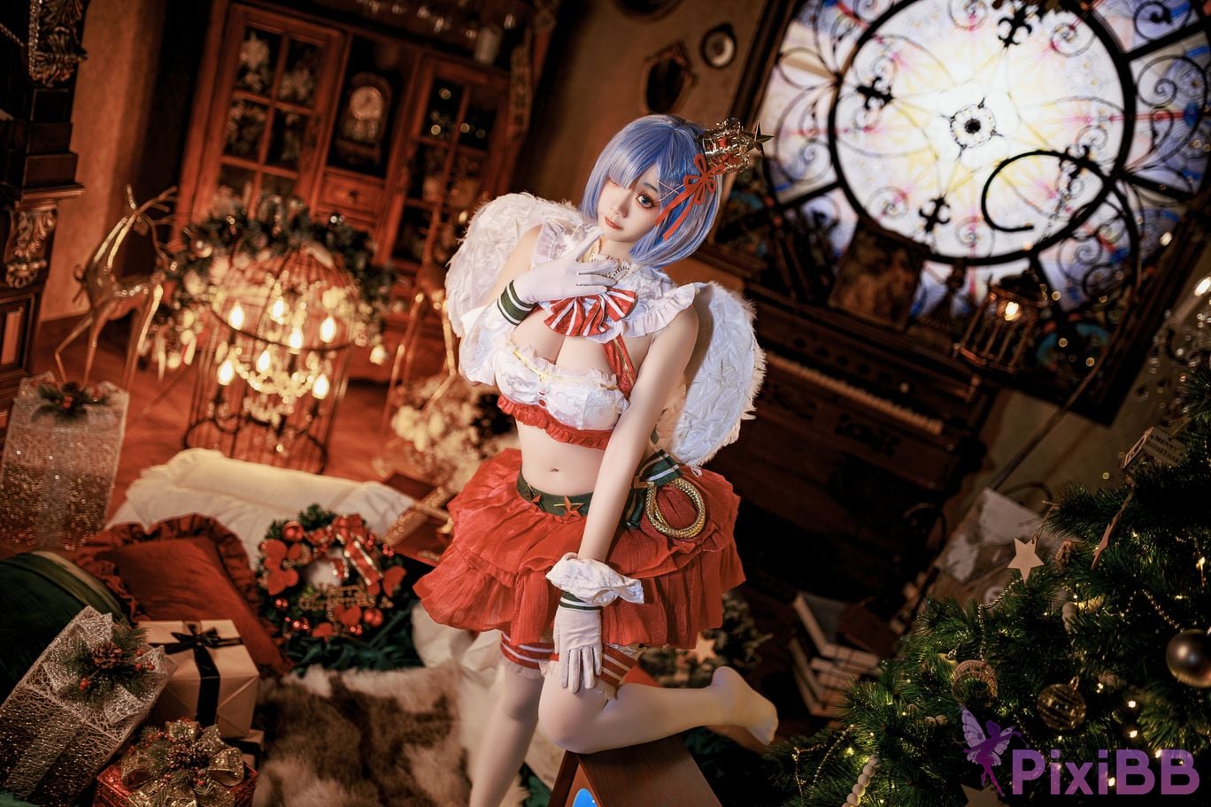 Cosplayer A Xuexue Christmas little angel Rem PixiBB.COM 028