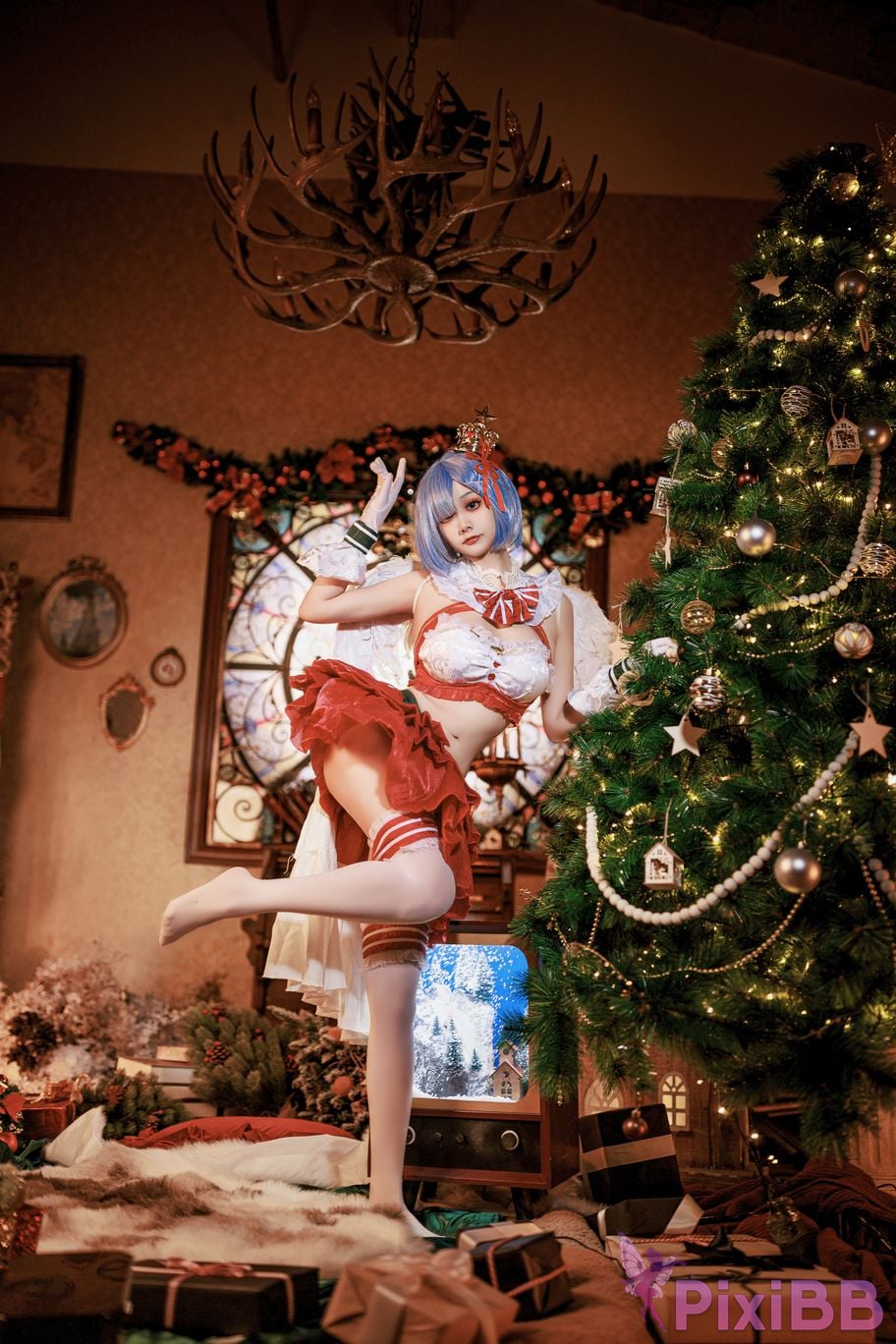 Cosplayer A Xuexue Christmas little angel Rem PixiBB.COM 029