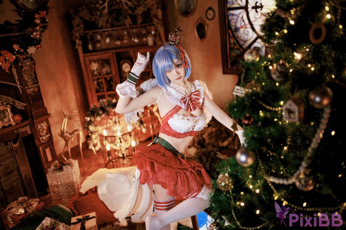 Cosplayer A Xuexue Christmas little angel Rem PixiBB.COM 030