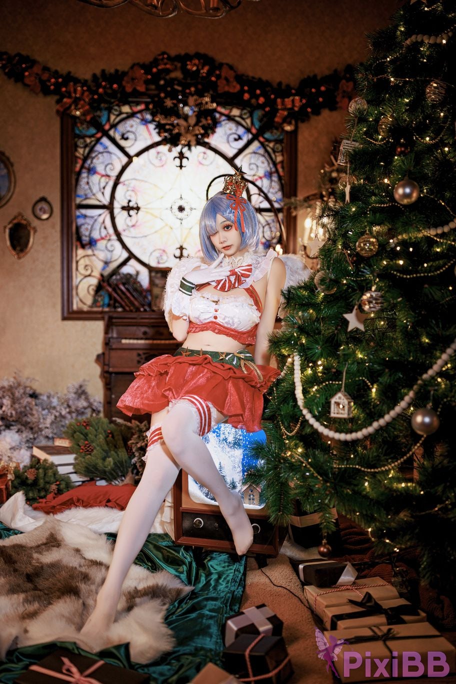 Cosplayer A Xuexue Christmas little angel Rem PixiBB.COM 031