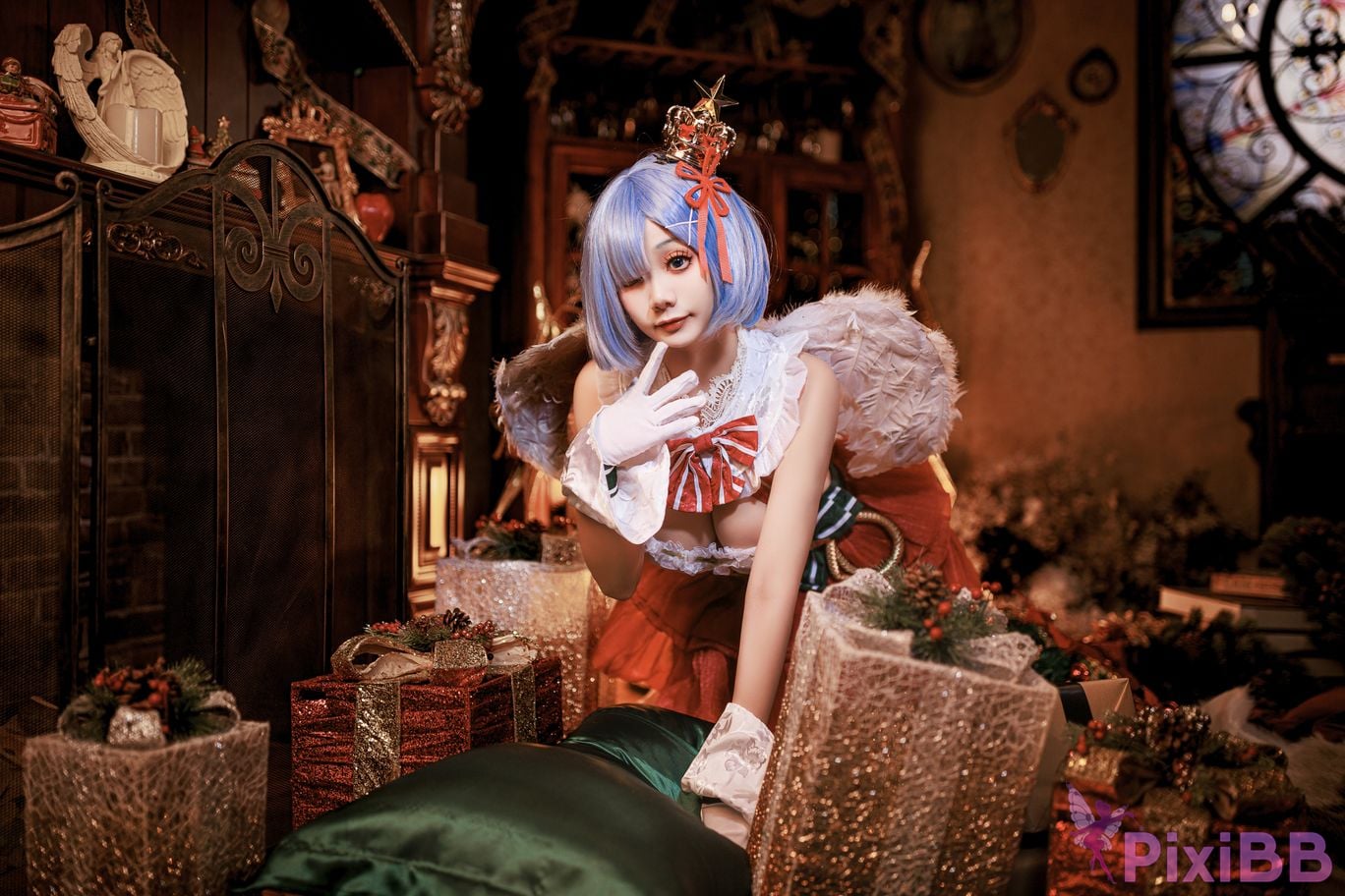 Cosplayer A Xuexue Christmas little angel Rem PixiBB.COM 037
