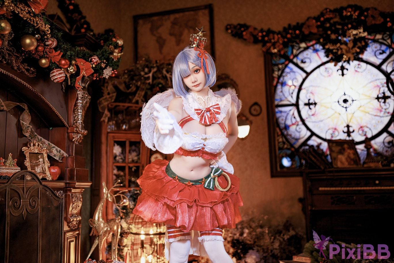 Cosplayer A Xuexue Christmas little angel Rem PixiBB.COM 038