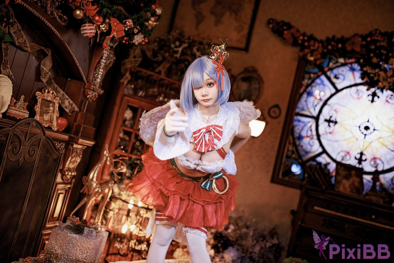 Cosplayer A Xuexue Christmas little angel Rem PixiBB.COM 039