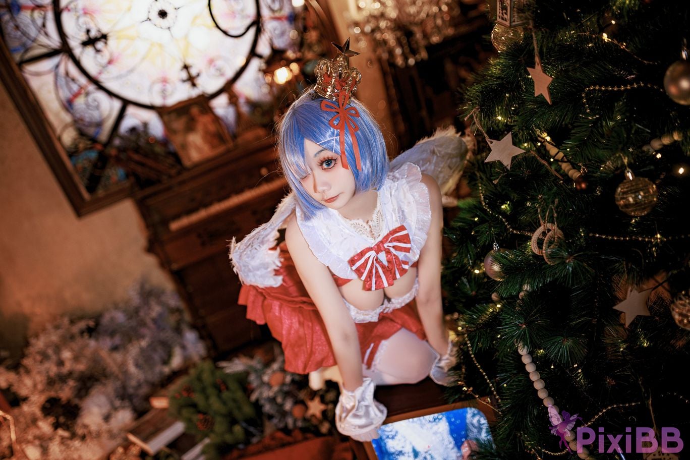 Cosplayer A Xuexue Christmas little angel Rem PixiBB.COM 040