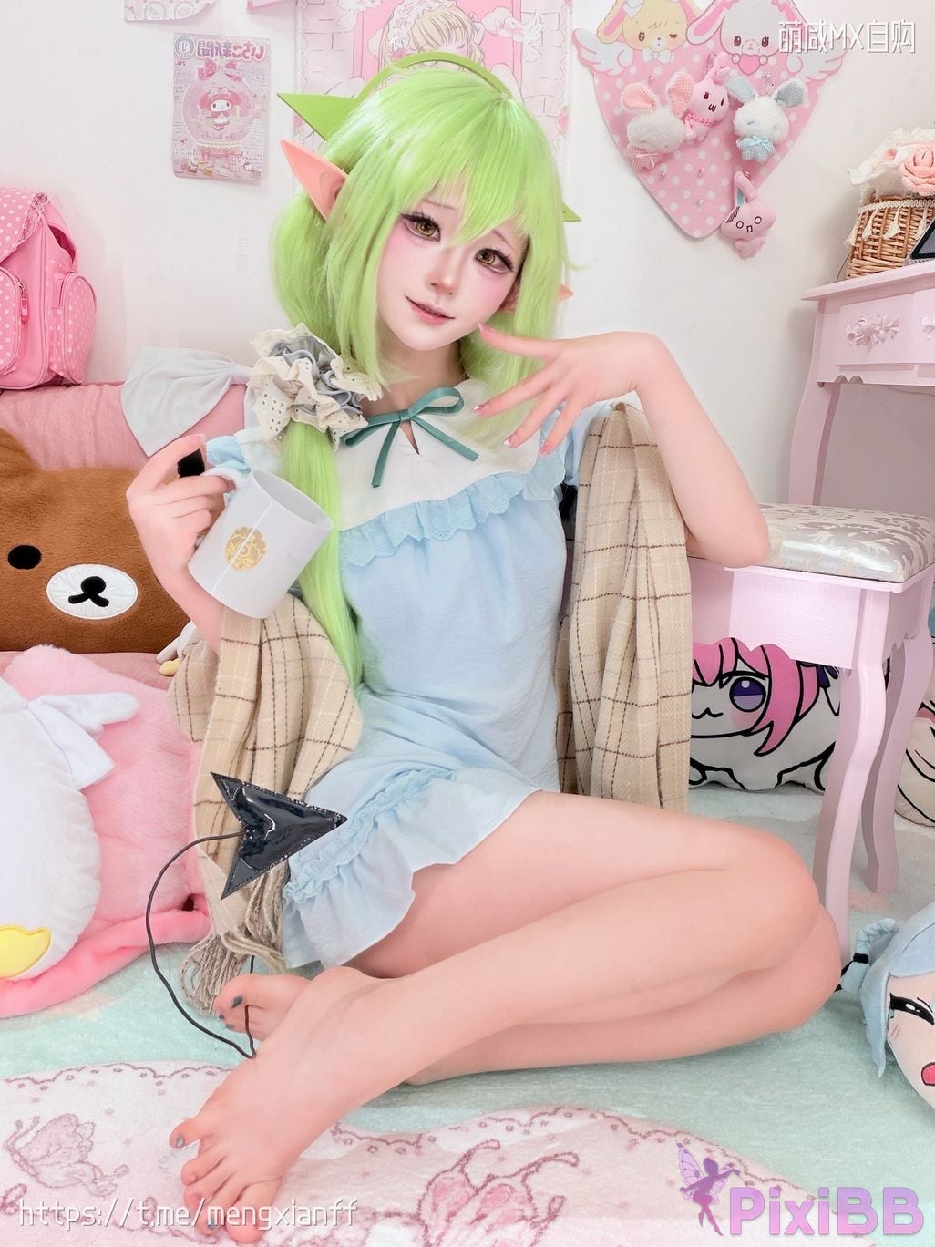 Cosplayer Somezo ran3 Blue Archive Xiaowang Xiaoguang pajamas PixiBB.COM 003
