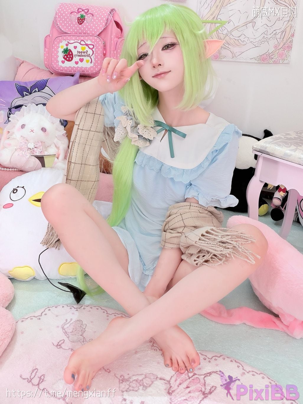 Cosplayer Somezo ran3 Blue Archive Xiaowang Xiaoguang pajamas PixiBB.COM 004
