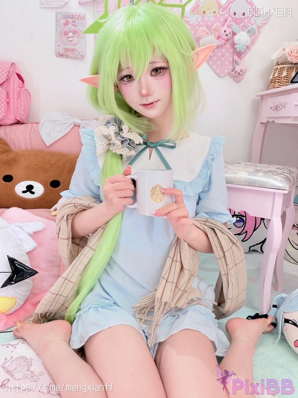 Cosplayer Somezo ran3 Blue Archive Xiaowang Xiaoguang pajamas PixiBB.COM 005