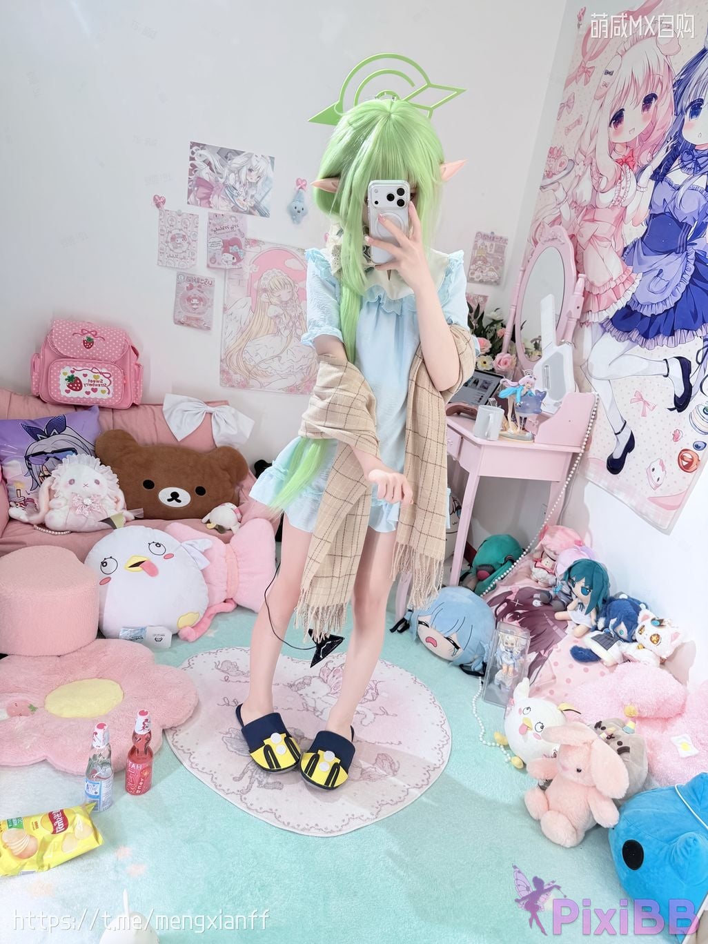 Cosplayer Somezo ran3 Blue Archive Xiaowang Xiaoguang pajamas PixiBB.COM 008