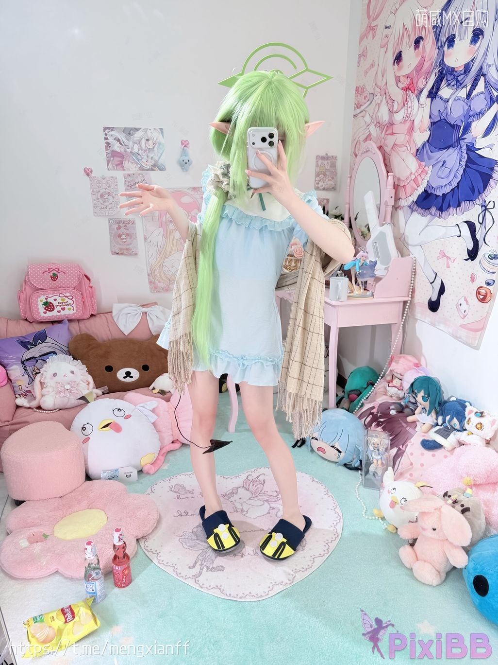 Cosplayer Somezo ran3 Blue Archive Xiaowang Xiaoguang pajamas PixiBB.COM 009