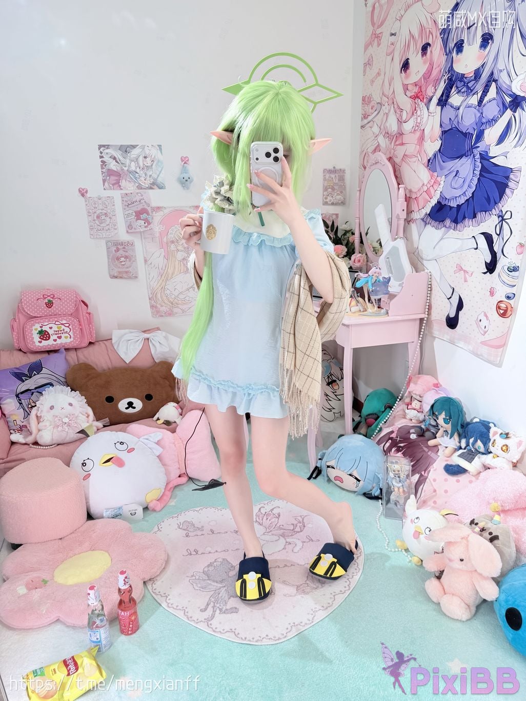 Cosplayer Somezo ran3 Blue Archive Xiaowang Xiaoguang pajamas PixiBB.COM 011