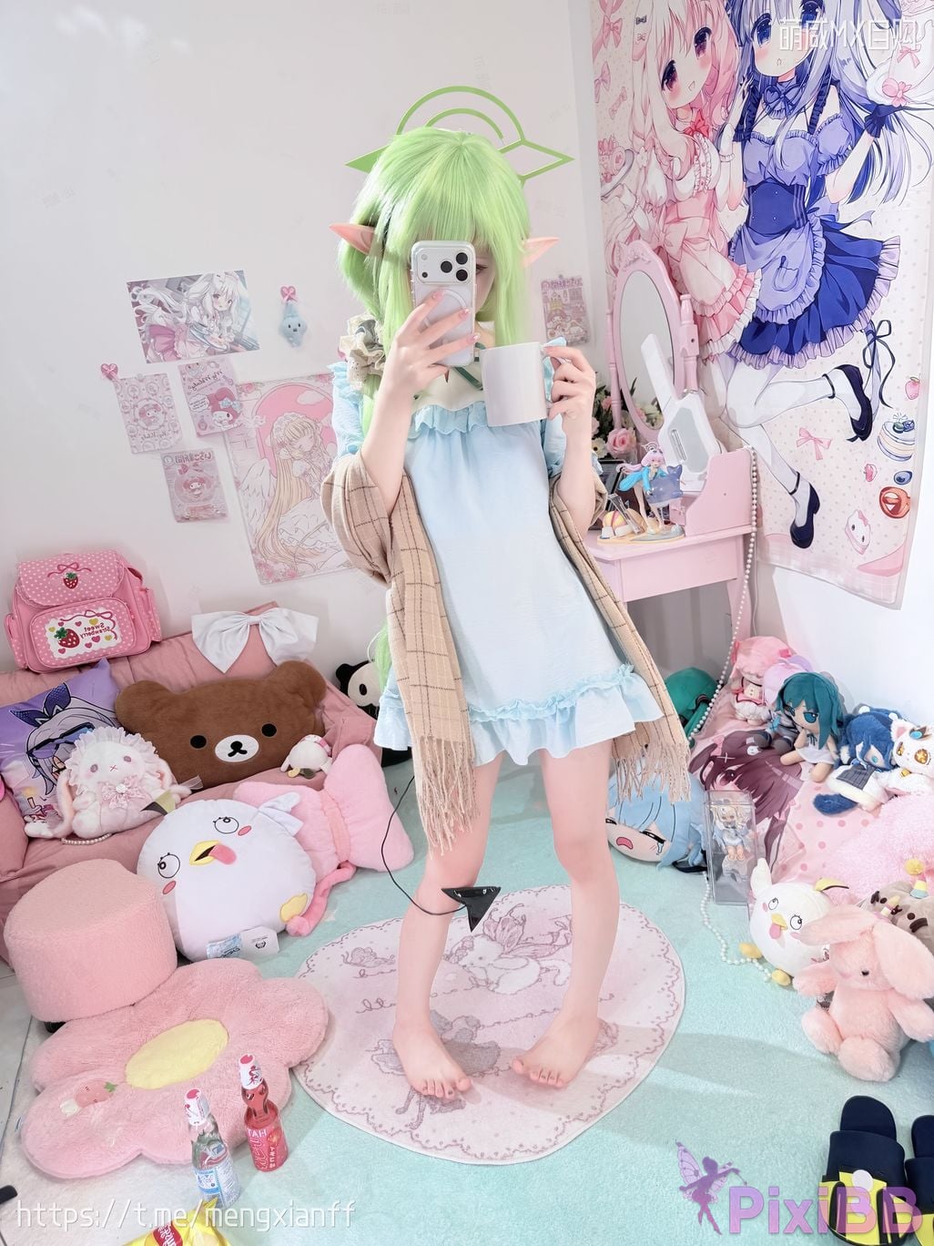 Cosplayer Somezo ran3 Blue Archive Xiaowang Xiaoguang pajamas PixiBB.COM 013