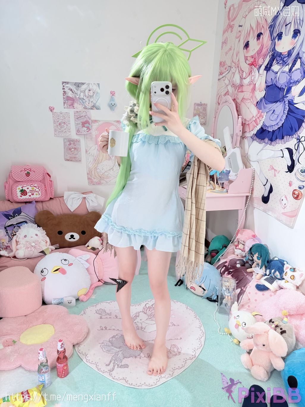 Cosplayer Somezo ran3 Blue Archive Xiaowang Xiaoguang pajamas PixiBB.COM 014