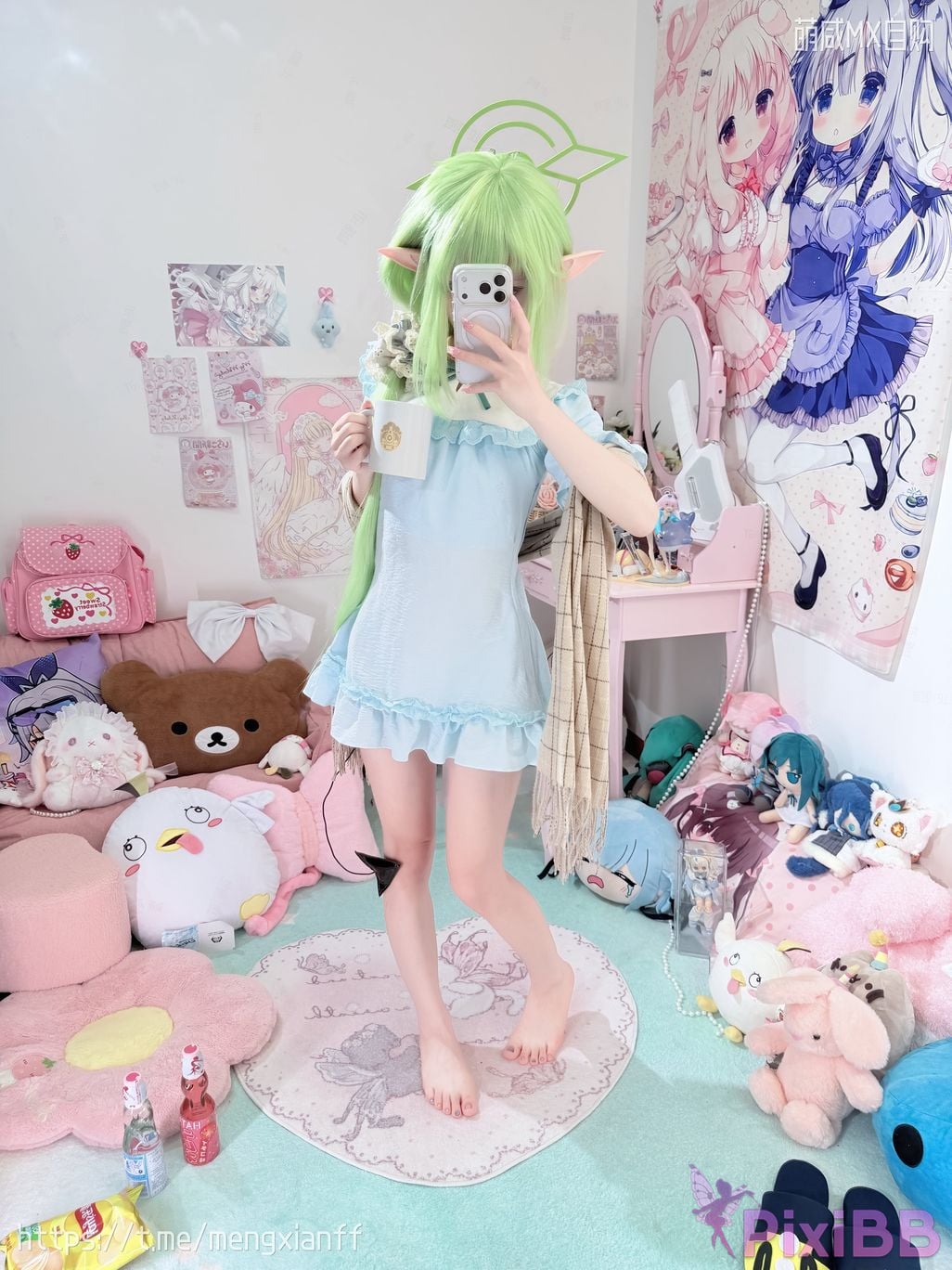 Cosplayer Somezo ran3 Blue Archive Xiaowang Xiaoguang pajamas PixiBB.COM 015