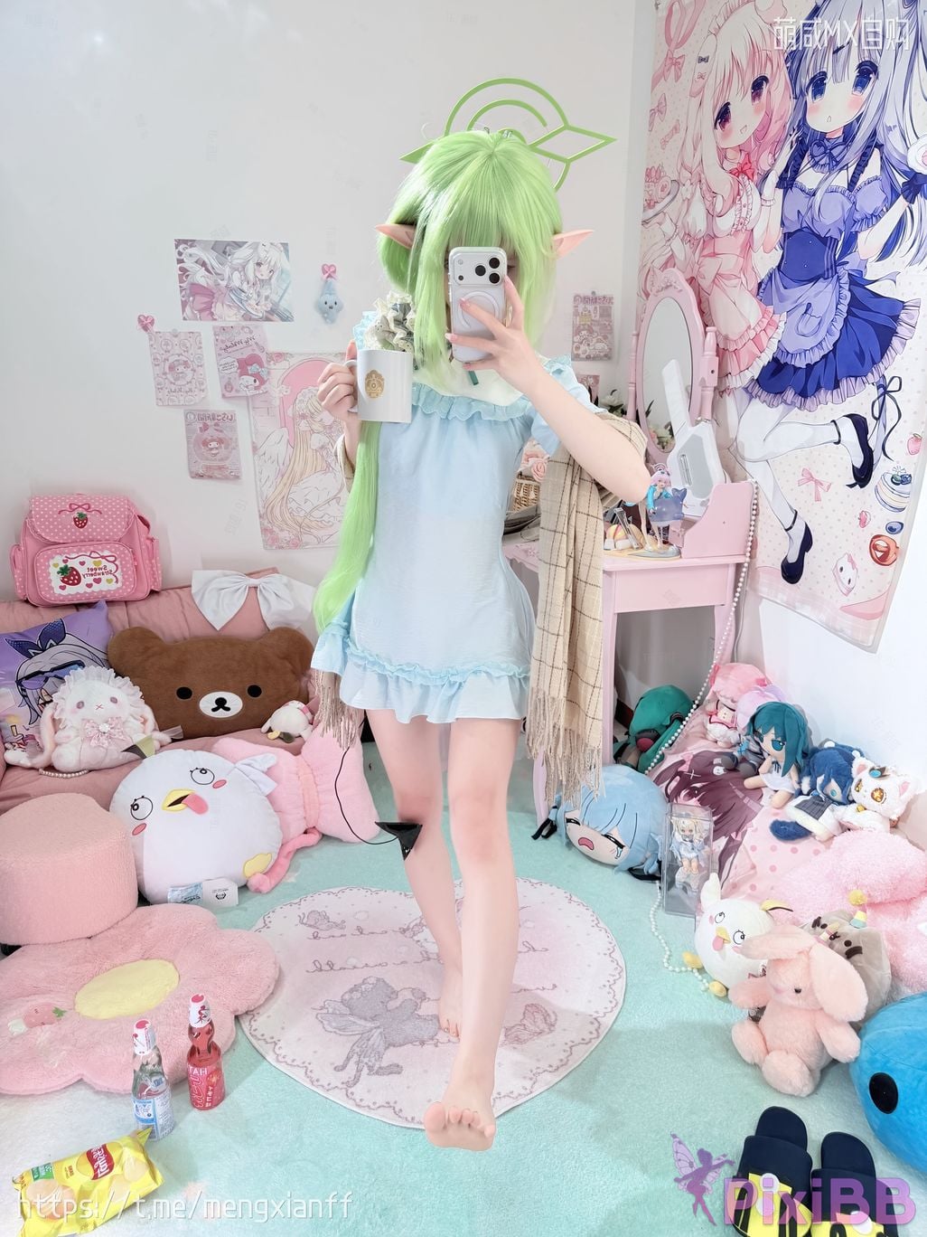 Cosplayer Somezo ran3 Blue Archive Xiaowang Xiaoguang pajamas PixiBB.COM 017