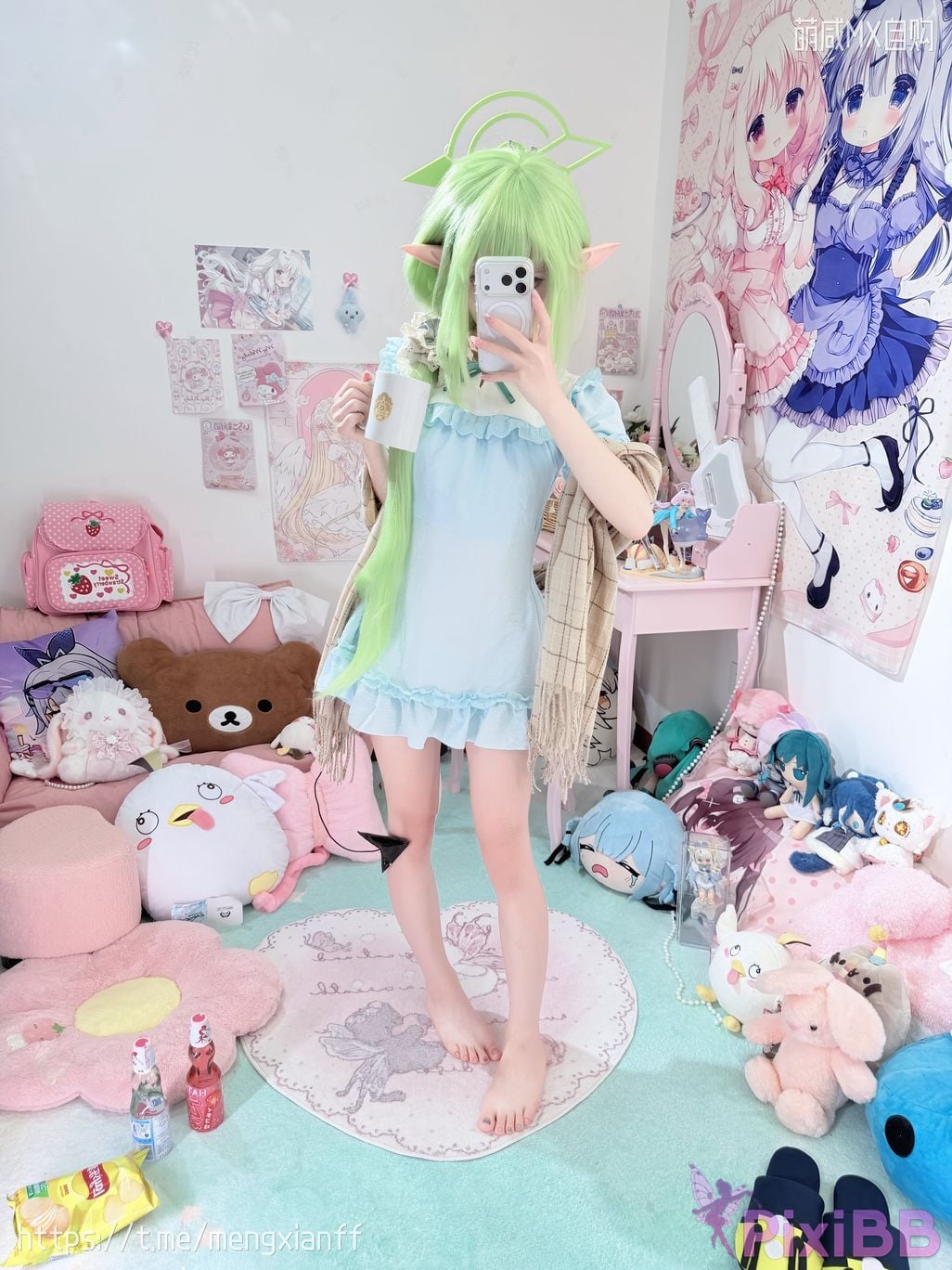 Cosplayer Somezo ran3 Blue Archive Xiaowang Xiaoguang pajamas PixiBB.COM 018