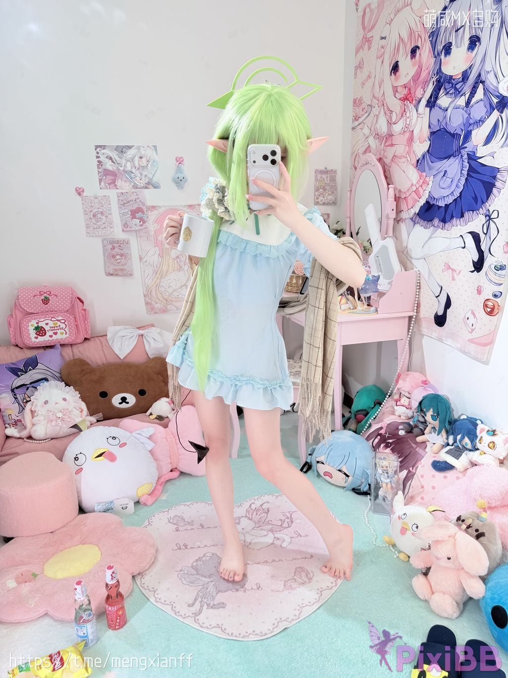Cosplayer Somezo ran3 Blue Archive Xiaowang Xiaoguang pajamas PixiBB.COM 019