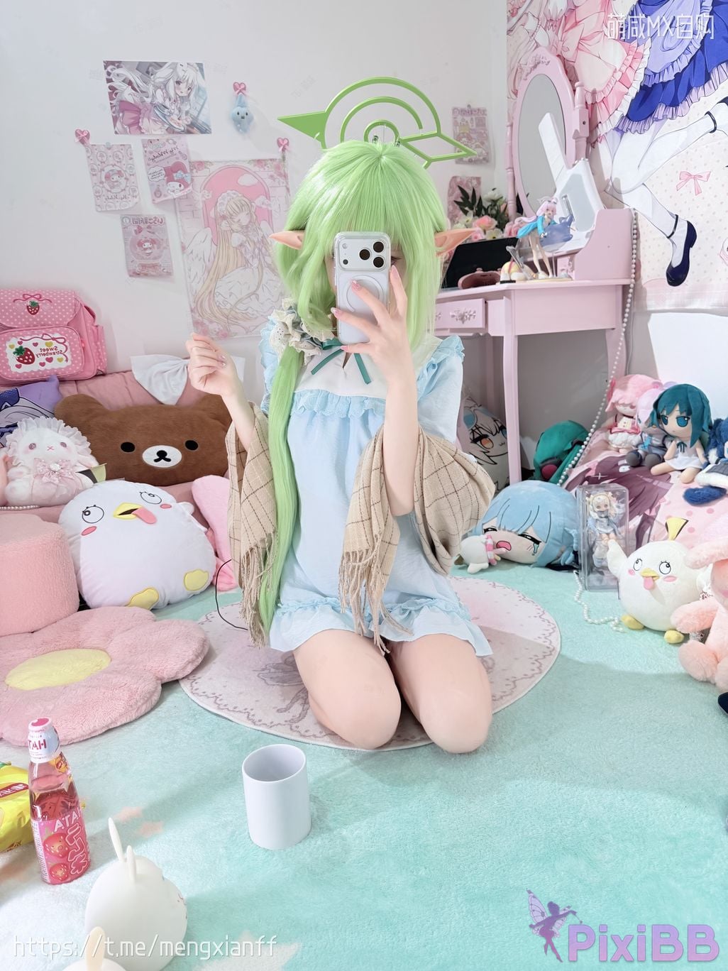 Cosplayer Somezo ran3 Blue Archive Xiaowang Xiaoguang pajamas PixiBB.COM 022