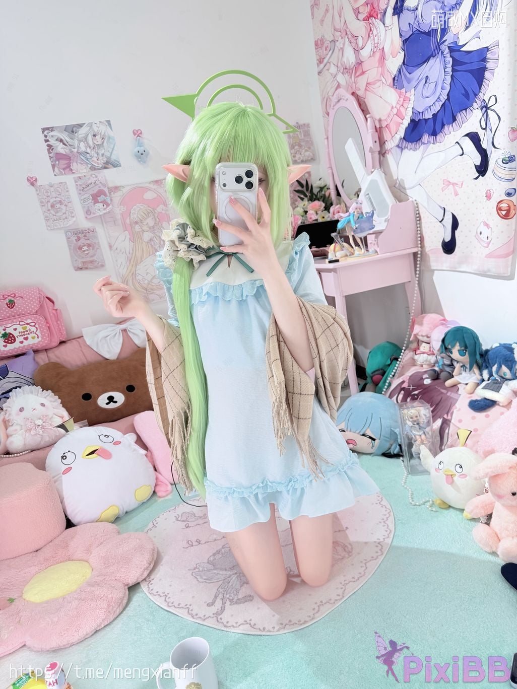Cosplayer Somezo ran3 Blue Archive Xiaowang Xiaoguang pajamas PixiBB.COM 023