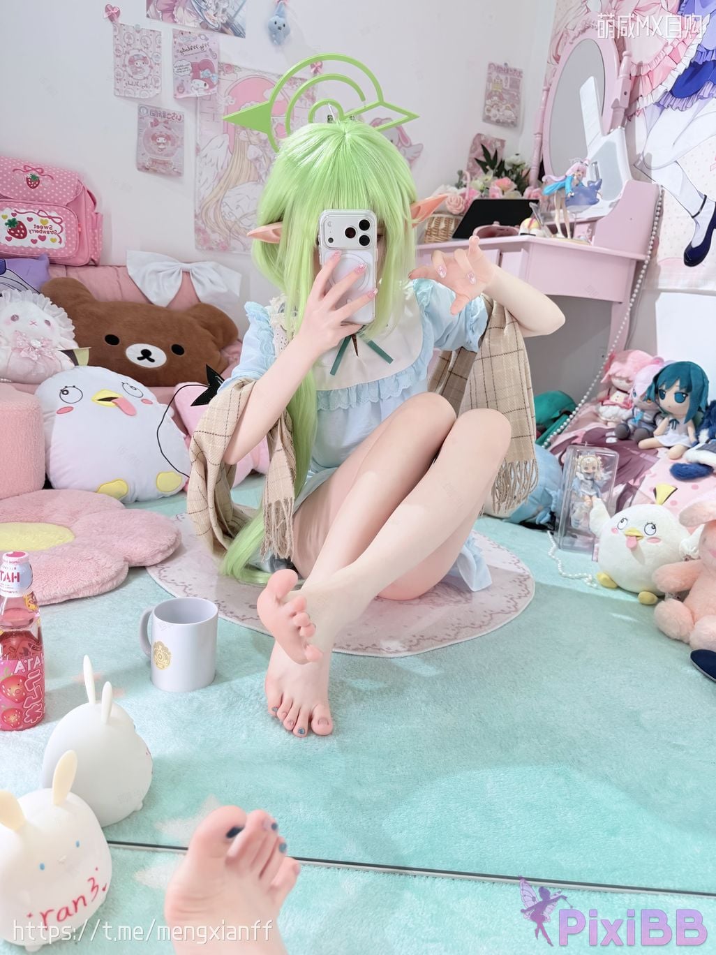Cosplayer Somezo ran3 Blue Archive Xiaowang Xiaoguang pajamas PixiBB.COM 030