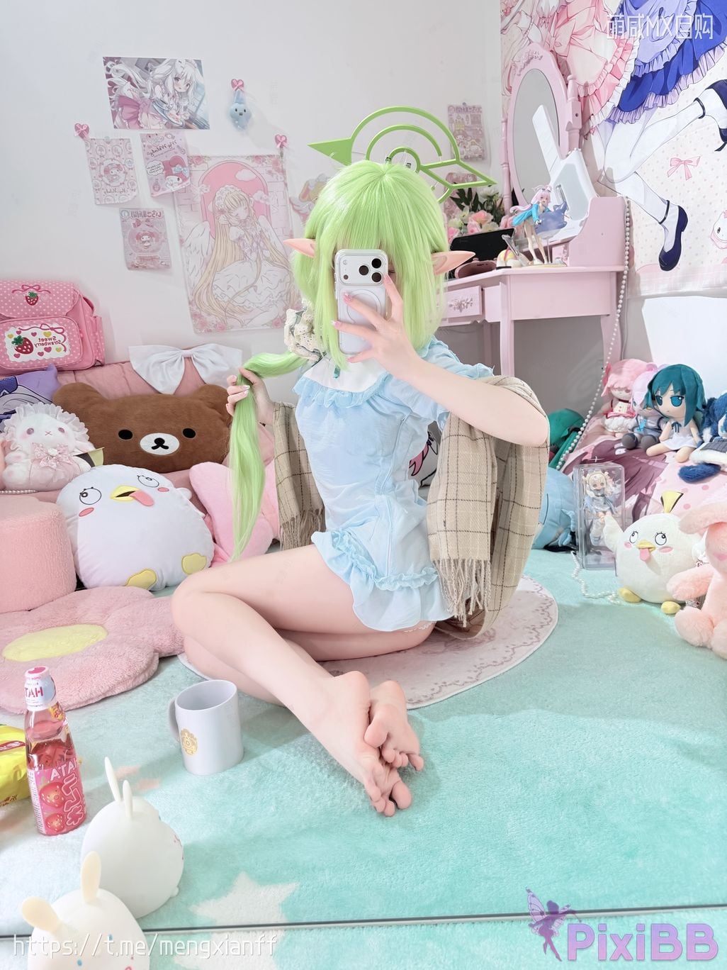 Cosplayer Somezo ran3 Blue Archive Xiaowang Xiaoguang pajamas PixiBB.COM 032