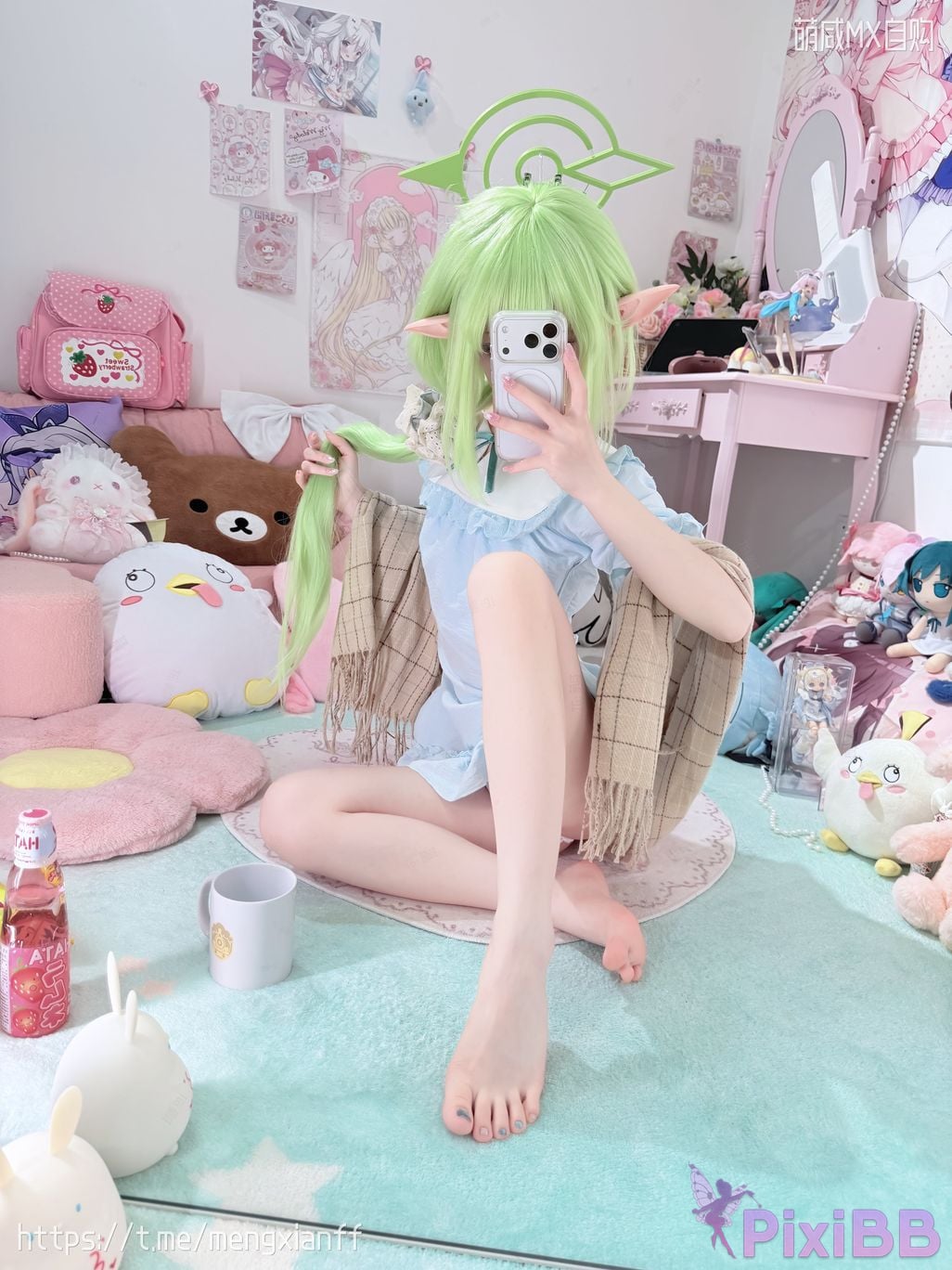 Cosplayer Somezo ran3 Blue Archive Xiaowang Xiaoguang pajamas PixiBB.COM 033