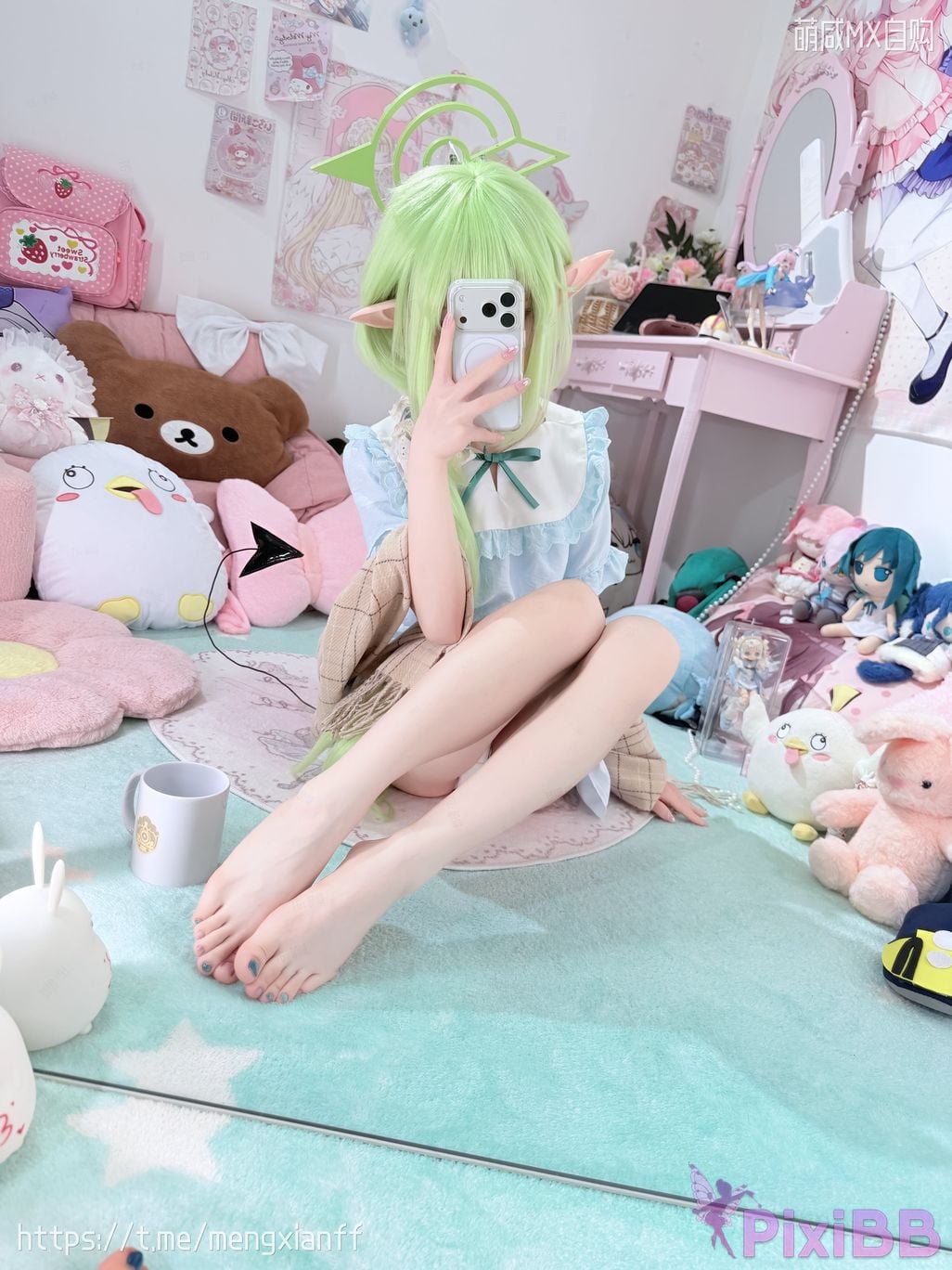 Cosplayer Somezo ran3 Blue Archive Xiaowang Xiaoguang pajamas PixiBB.COM 034