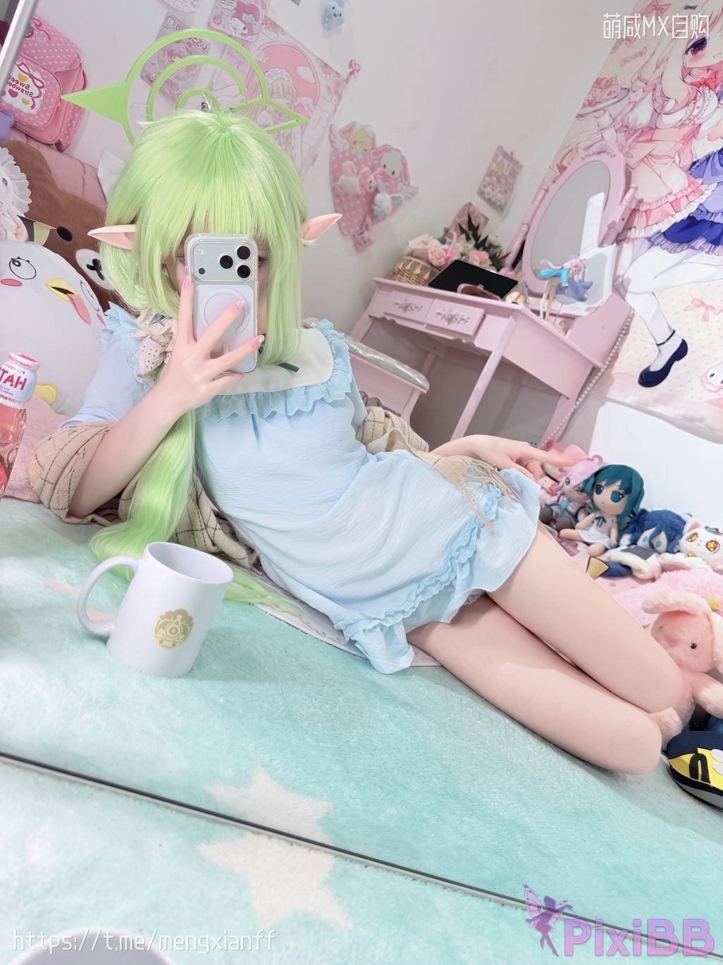 Cosplayer Somezo ran3 Blue Archive Xiaowang Xiaoguang pajamas PixiBB.COM 041