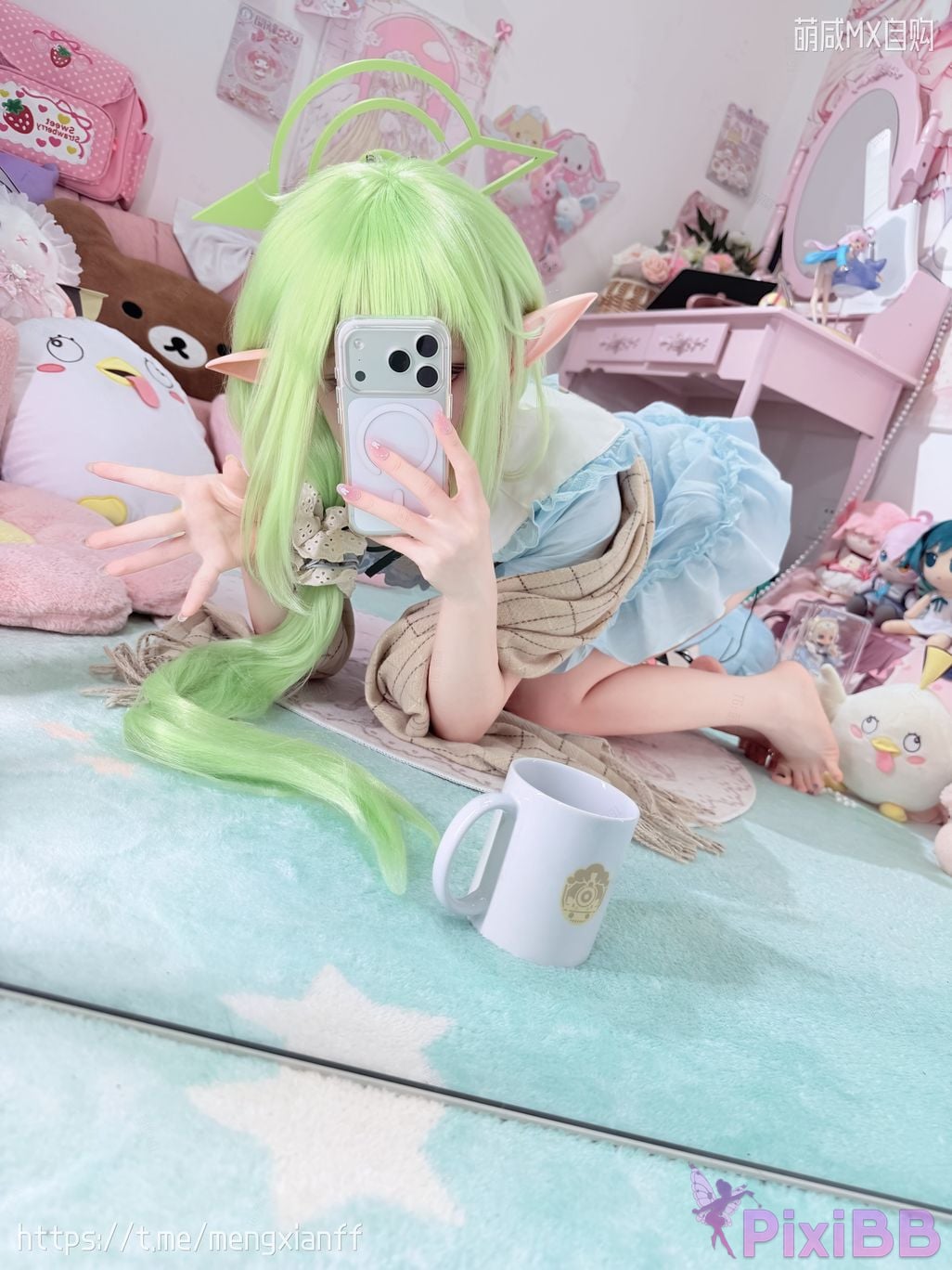 Cosplayer Somezo ran3 Blue Archive Xiaowang Xiaoguang pajamas PixiBB.COM 043