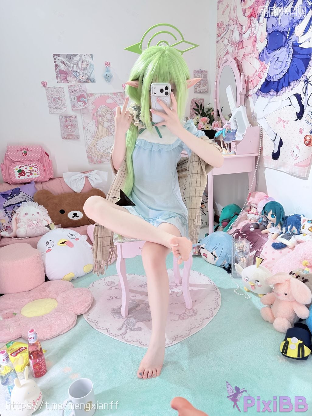 Cosplayer Somezo ran3 Blue Archive Xiaowang Xiaoguang pajamas PixiBB.COM 046