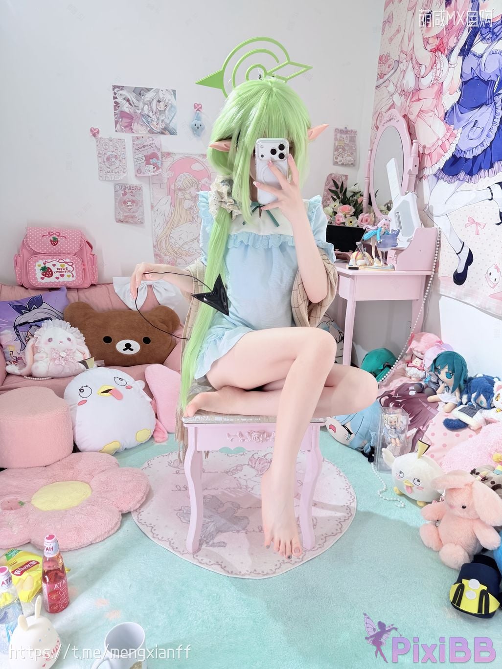 Cosplayer Somezo ran3 Blue Archive Xiaowang Xiaoguang pajamas PixiBB.COM 049