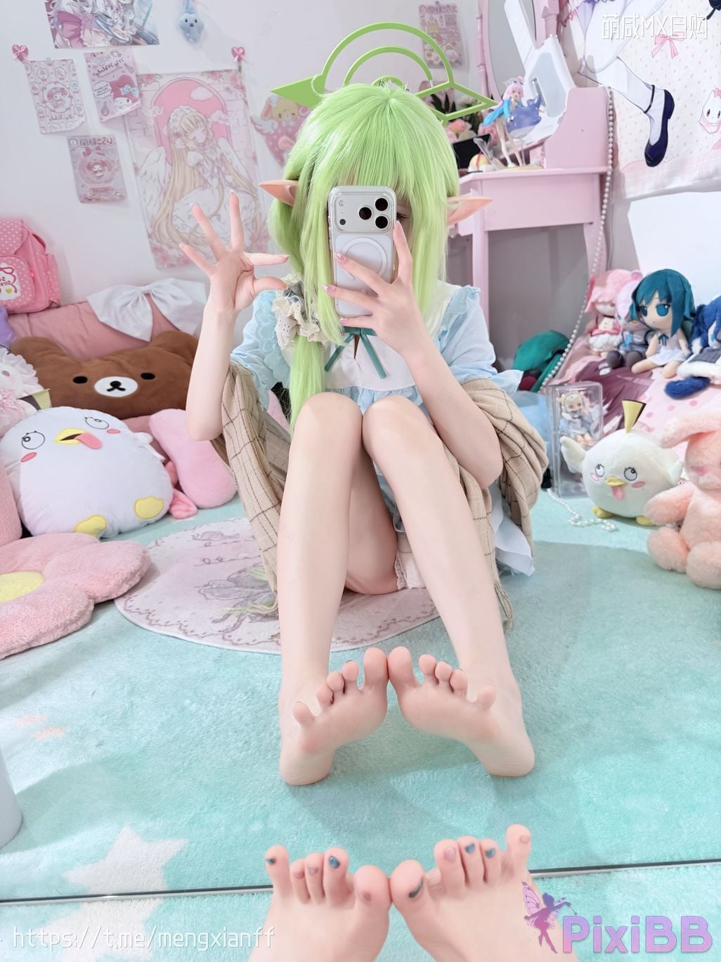 Cosplayer Somezo ran3 Blue Archive Xiaowang Xiaoguang pajamas PixiBB.COM 057