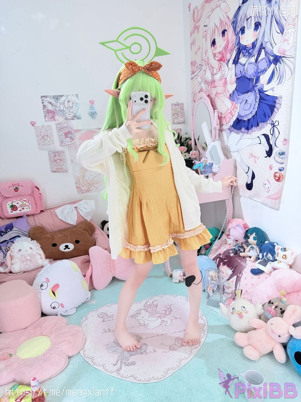 Cosplayer Somezo ran3 Blue Archive Xiaowang Xiaoguang pajamas PixiBB.COM 072