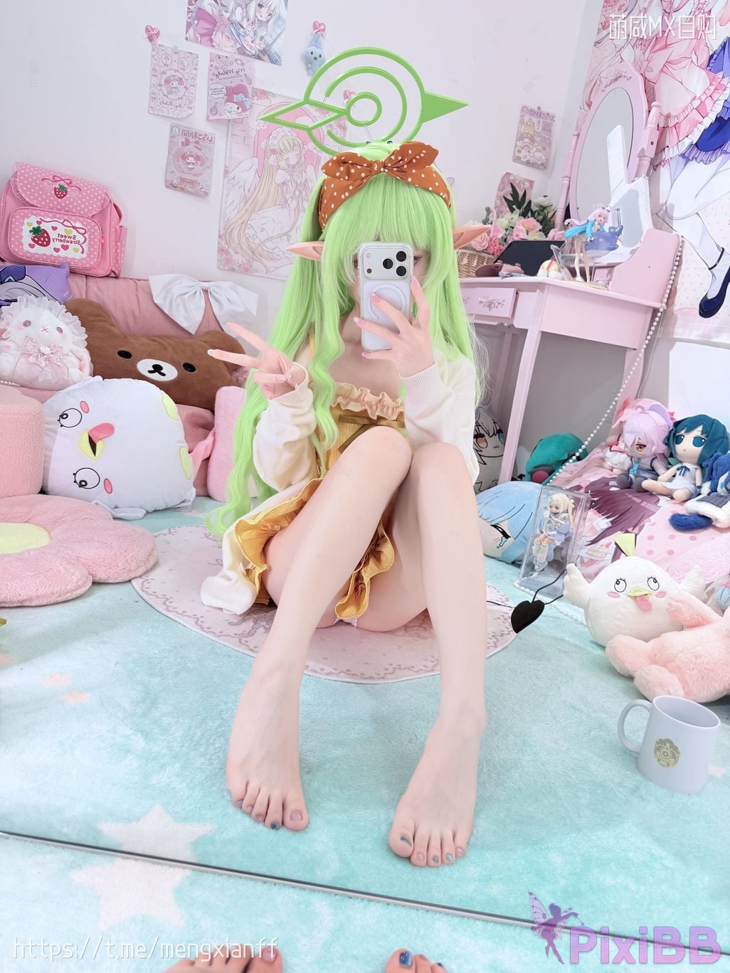 Cosplayer Somezo ran3 Blue Archive Xiaowang Xiaoguang pajamas PixiBB.COM 074