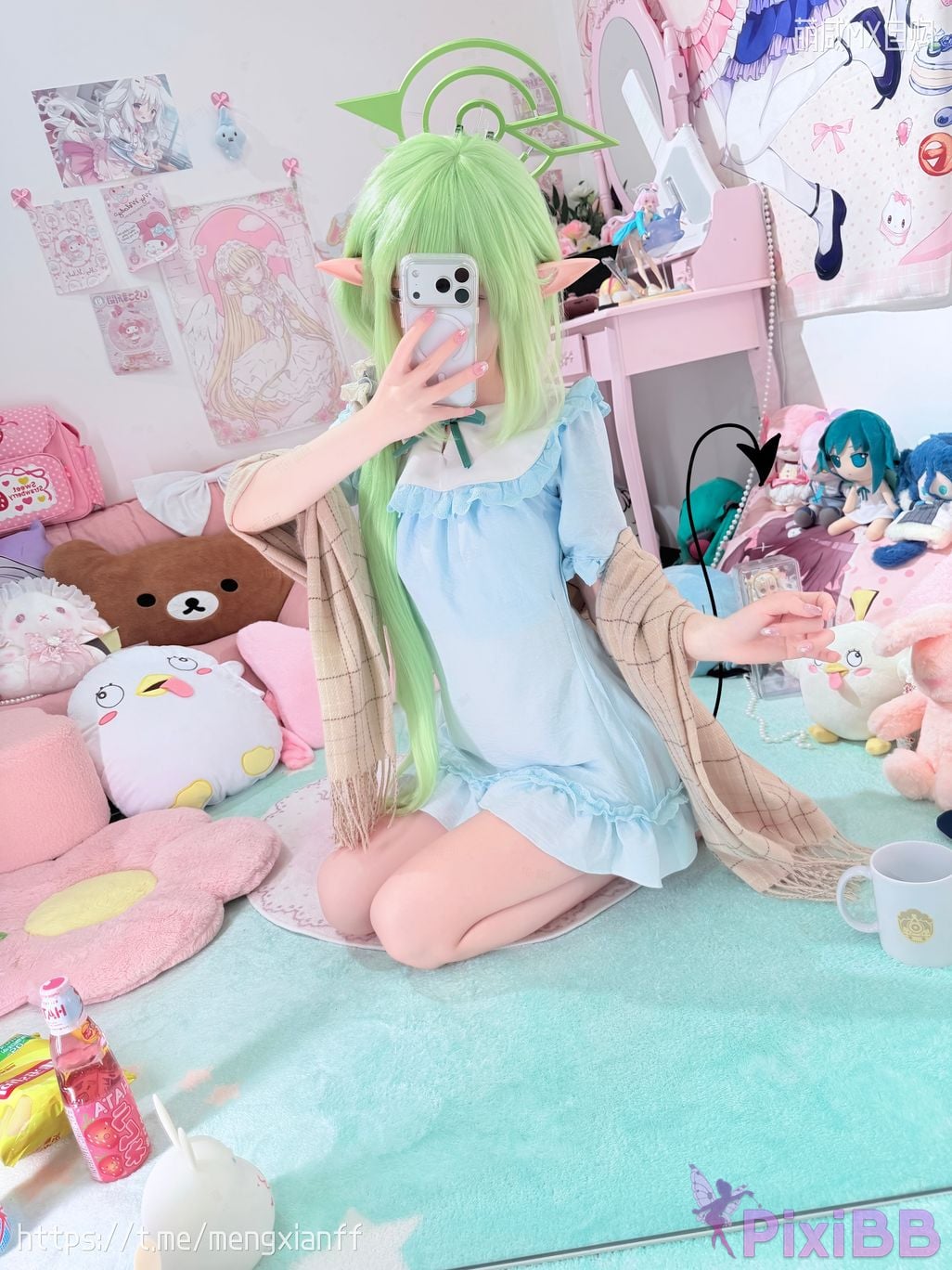 Cosplayer Somezo ran3 Blue Archive Xiaowang Xiaoguang pajamas PixiBB.COM 089