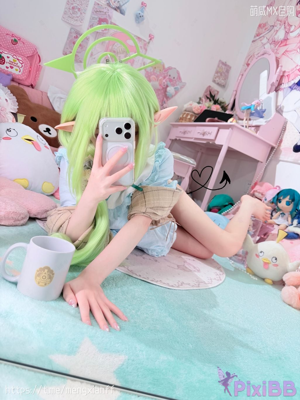Cosplayer Somezo ran3 Blue Archive Xiaowang Xiaoguang pajamas PixiBB.COM 092