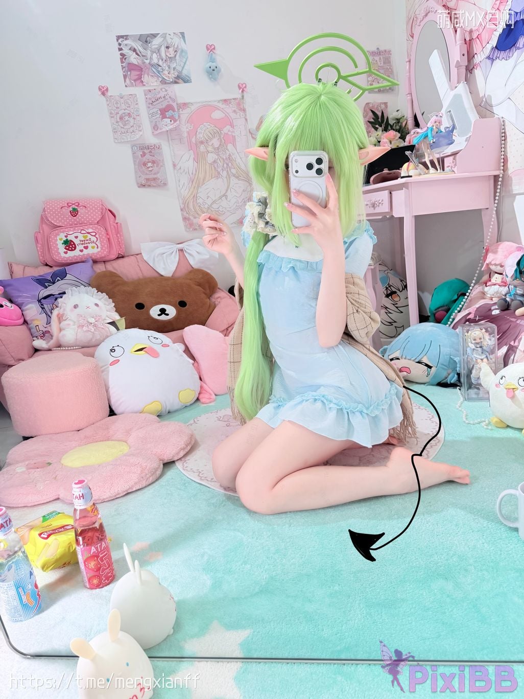Cosplayer Somezo ran3 Blue Archive Xiaowang Xiaoguang pajamas PixiBB.COM 093