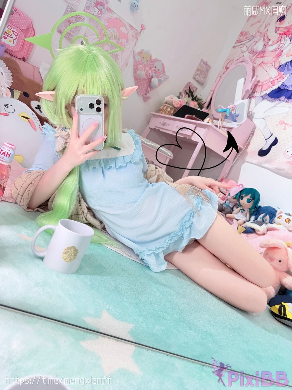 Cosplayer Somezo ran3 Blue Archive Xiaowang Xiaoguang pajamas PixiBB.COM 094