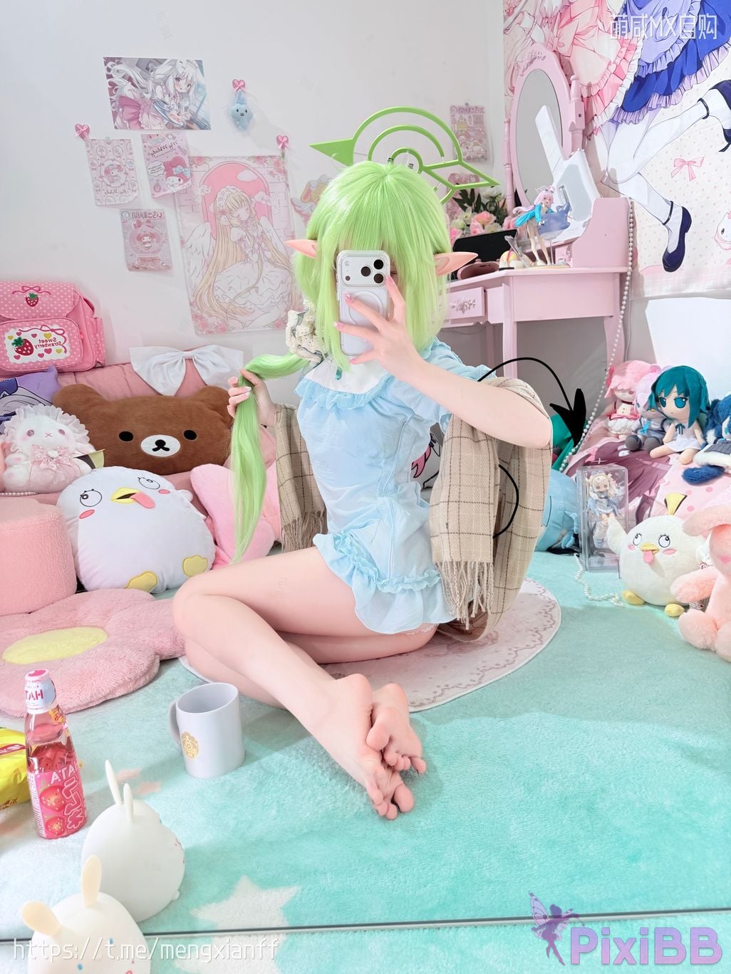 Cosplayer Somezo ran3 Blue Archive Xiaowang Xiaoguang pajamas PixiBB.COM 095