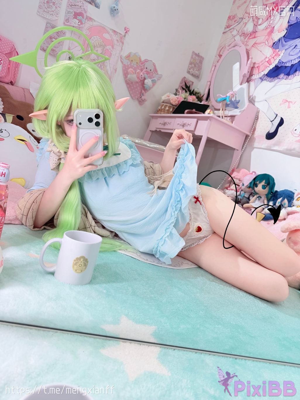 Cosplayer Somezo ran3 Blue Archive Xiaowang Xiaoguang pajamas PixiBB.COM 099