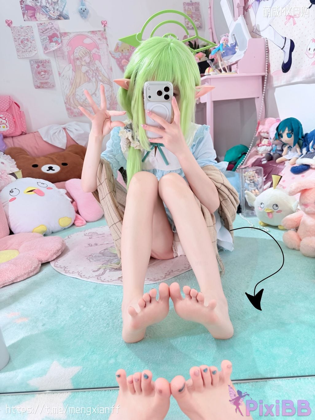 Cosplayer Somezo ran3 Blue Archive Xiaowang Xiaoguang pajamas PixiBB.COM 101