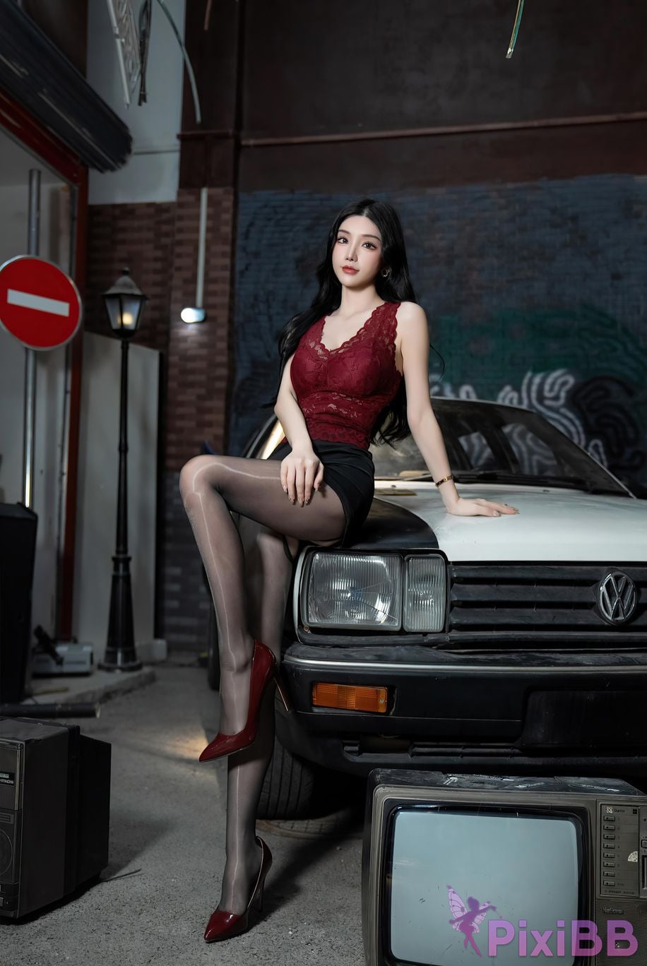 No watermark for in app purchases Zhou Yuxi Sally Excellent car model PixiBB.COM 009