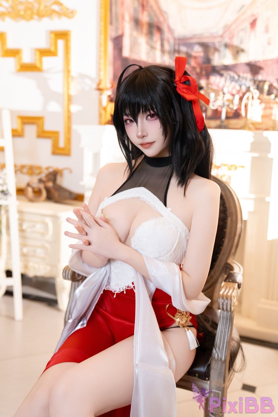 Cosplayer Second Assistant Nisa azur lane Dafeng vow dress PixiBB.COM 016