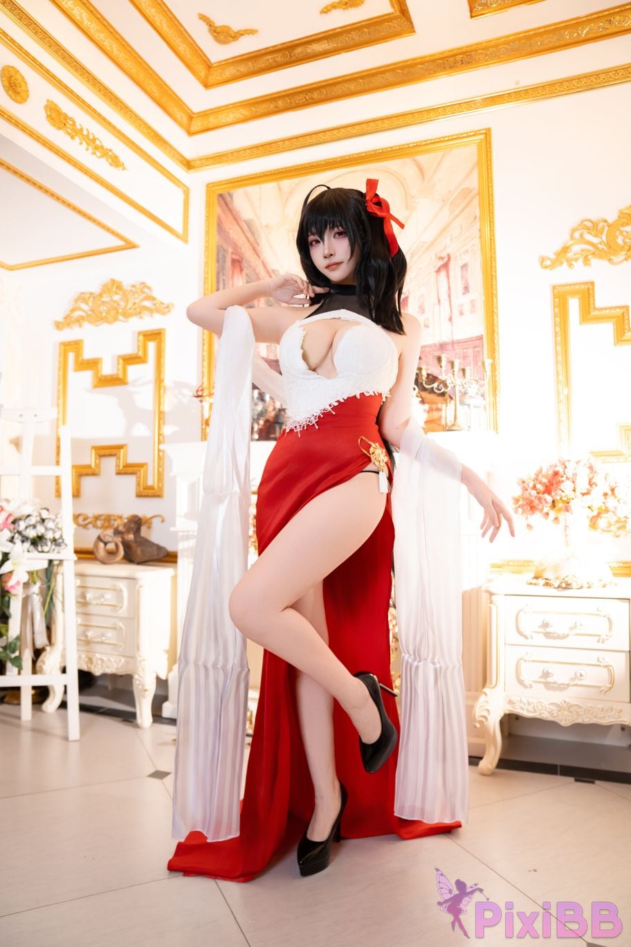 Cosplayer Second Assistant Nisa azur lane Dafeng vow dress PixiBB.COM 027